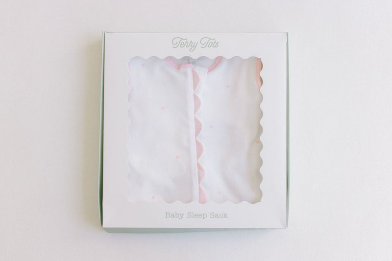 Terry Tots Pink Embroidered Dot Sleepsack