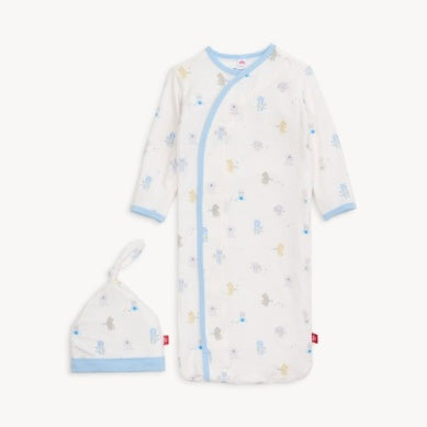 Magnetic Me Modal Blue Baby Beats Gown & Hat Set- Newborn- 3 months